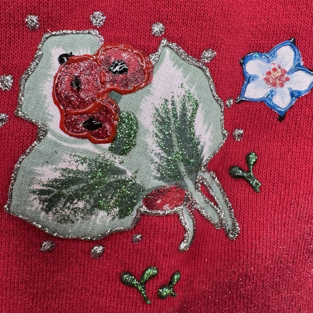 Vintage Y2K Lee Jogger Sweatpants Size Large Red Puffy Paint Art Made In USA - Picture 5 of 12